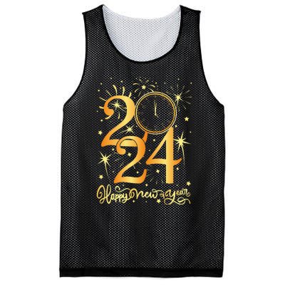 Happy New Year Fireworks New Years Eve Party Supplies 2024 Mesh Reversible Basketball Jersey Tank