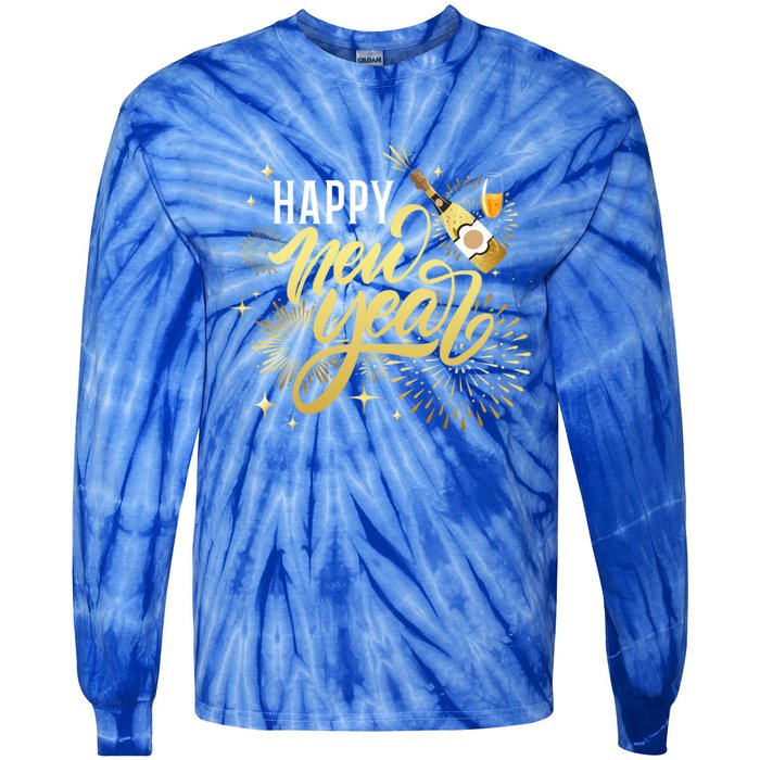 Happy New Year 2024 New Years Party Firework 2024 Loading Gift Tie-Dye Long Sleeve Shirt