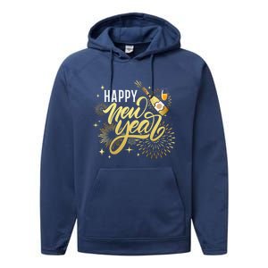 Happy New Year 2024 New Years Party Firework 2024 Loading Gift Performance Fleece Hoodie