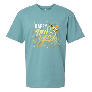 Happy New Year 2024 New Years Party Firework 2024 Loading Gift Sueded Cloud Jersey T-Shirt