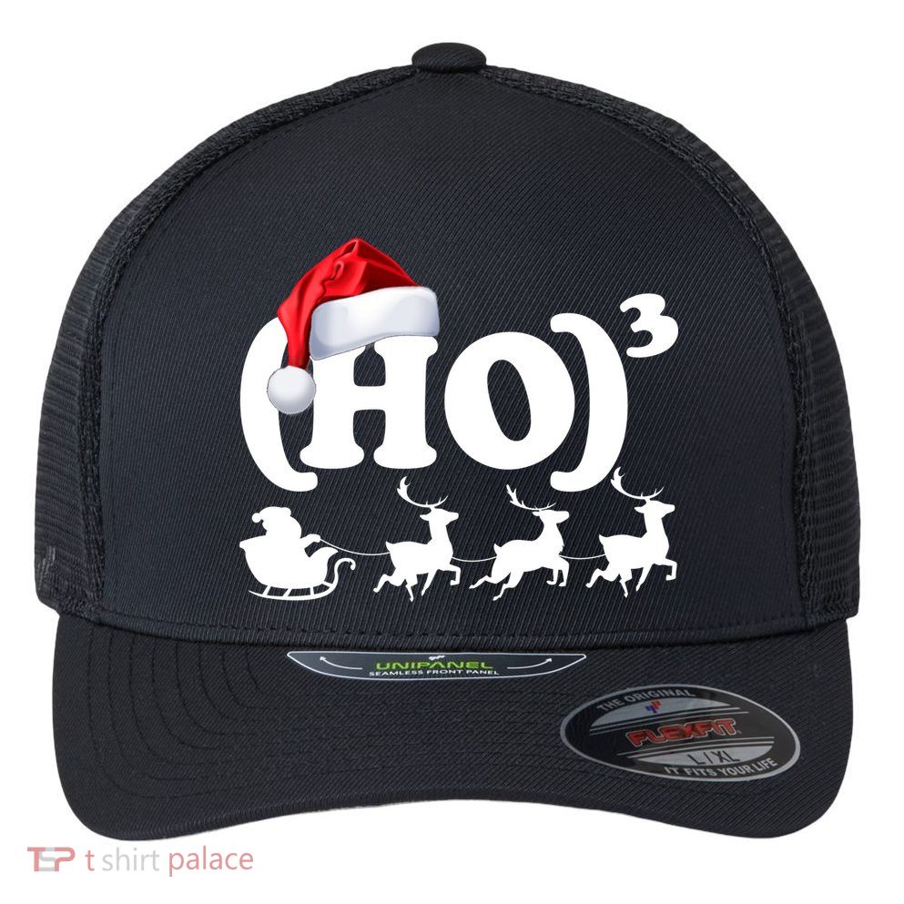 Ho Cubed Funny Christmas For Math Teachers Flexfit Unipanel Trucker Cap