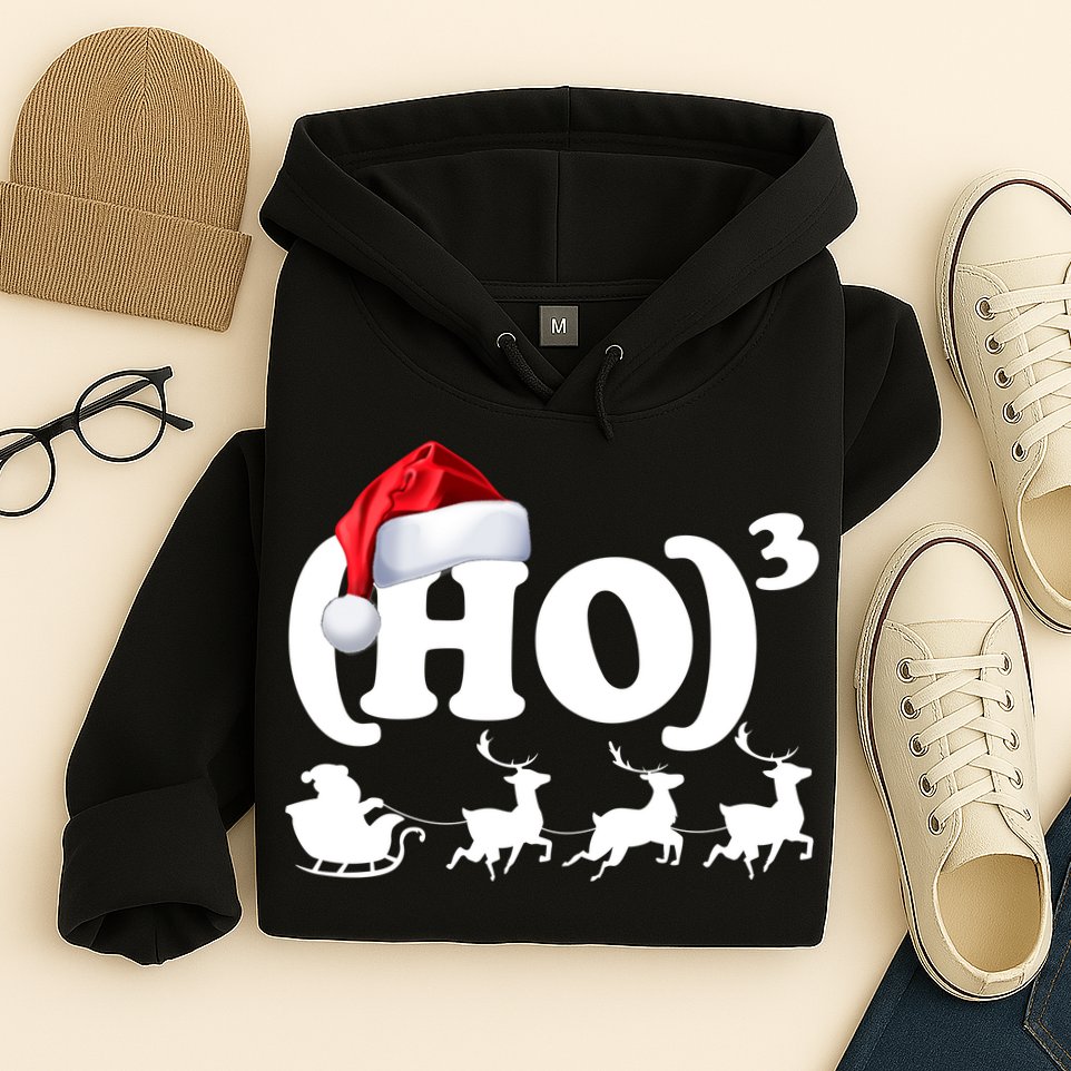 Ho Cubed Funny Christmas For Math Teachers Hoodie