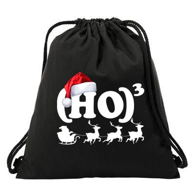 Ho Cubed Funny Christmas For Math Teachers Drawstring Bag