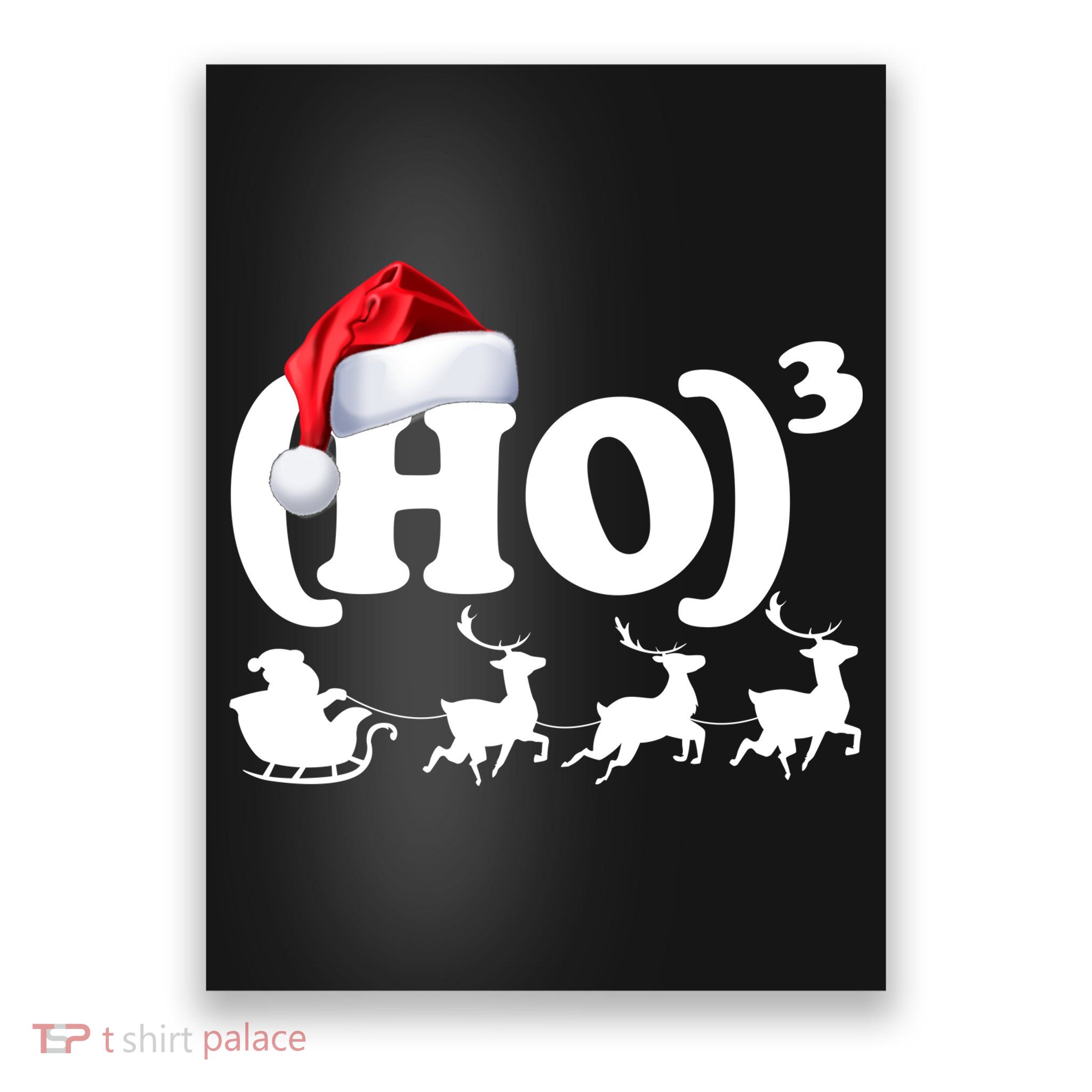 Ho Cubed Funny Christmas For Math Teachers Poster