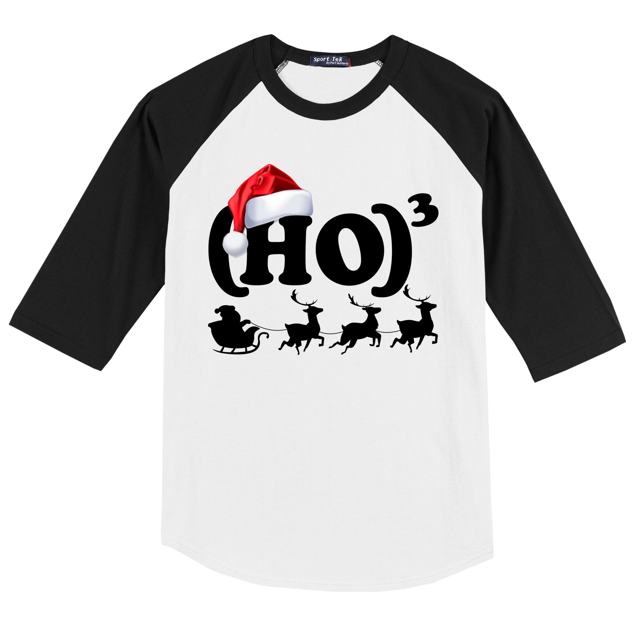 Ho Cubed Funny Christmas For Math Teachers Baseball Sleeve Shirt