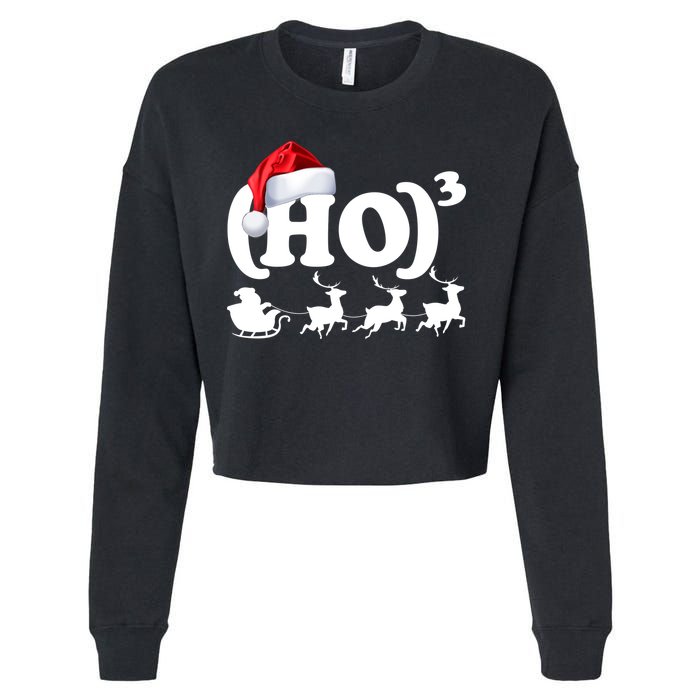 Ho Cubed Funny Christmas For Math Teachers Cropped Pullover Crew