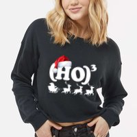 Ho Cubed Funny Christmas For Math Teachers Cropped Pullover Crew