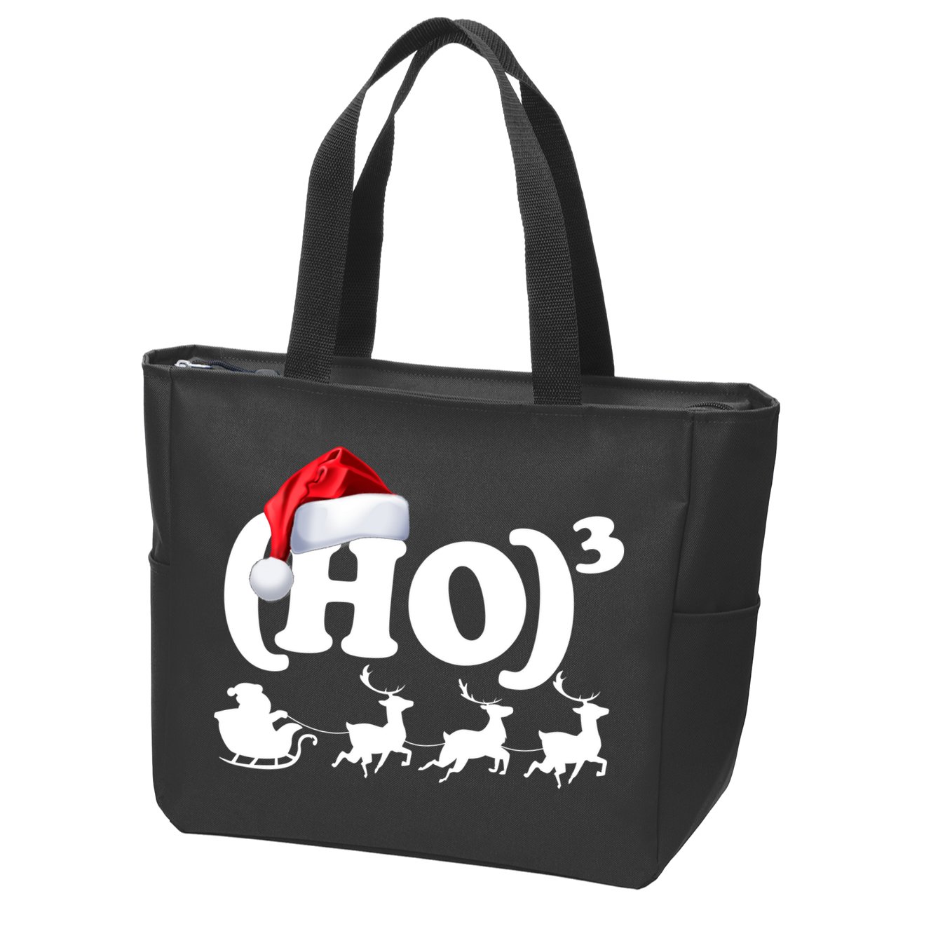 Ho Cubed Funny Christmas For Math Teachers Zip Tote Bag