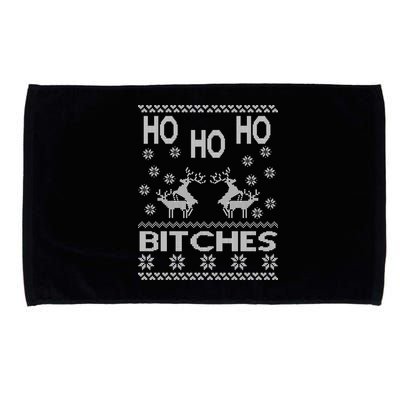 Ho Ho Ho Bitches X-Mas Ugly Christmas Microfiber Hand Towel