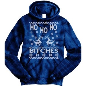 Ho Ho Ho Bitches X-Mas Ugly Christmas Tie Dye Hoodie