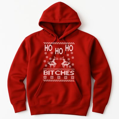 Ho Ho Ho Bitches X-Mas Ugly Christmas Hoodie