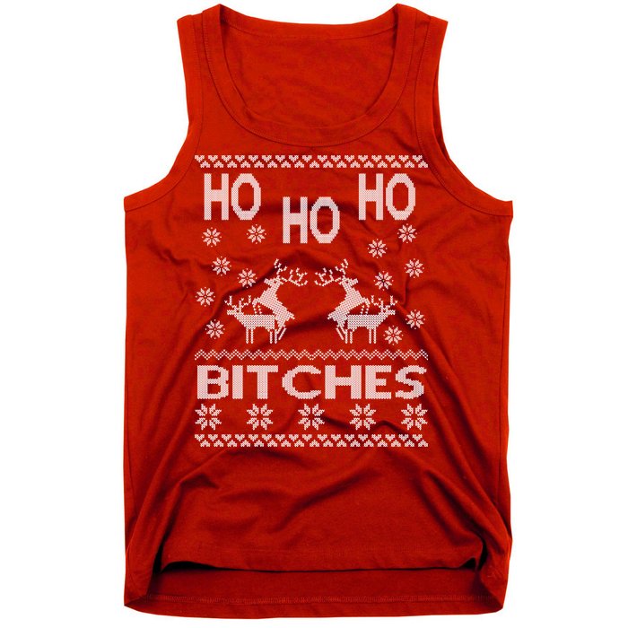 Ho Ho Ho Bitches X-Mas Ugly Christmas Tank Top