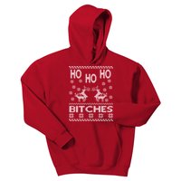 Ho Ho Ho Bitches X-Mas Ugly Christmas Kids Hoodie