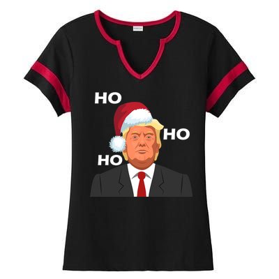 Ho Ho Ho Donald Trump Ladies Halftime Notch Neck Tee