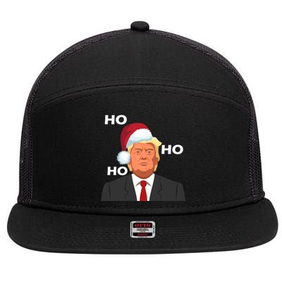 Ho Ho Ho Donald Trump 7 Panel Mesh Trucker Snapback Hat