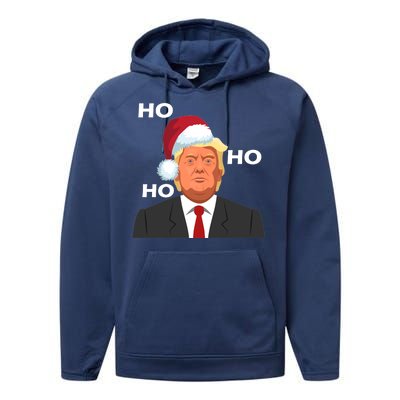 Ho Ho Ho Donald Trump Performance Fleece Hoodie