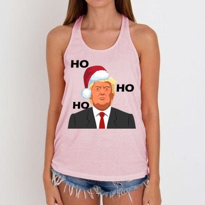 Ho Ho Ho Donald Trump Women's Knotted Racerback Tank