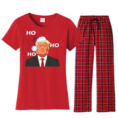 Ho Ho Ho Donald Trump Women's Flannel Pajama Set