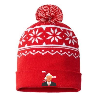 Ho Ho Ho Donald Trump USA-Made Snowflake Beanie