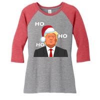 Ho Ho Ho Donald Trump Women's Tri-Blend 3/4-Sleeve Raglan Shirt