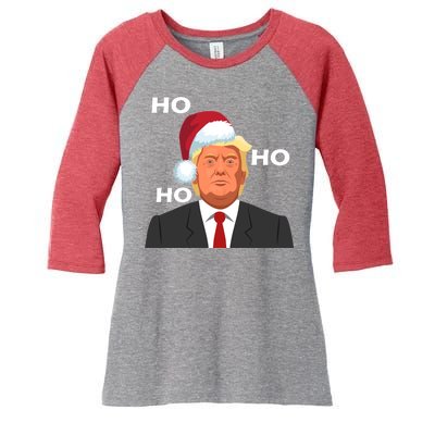 Ho Ho Ho Donald Trump Women's Tri-Blend 3/4-Sleeve Raglan Shirt