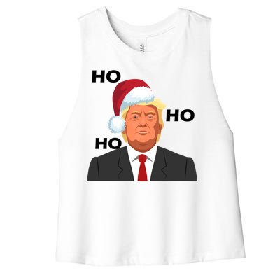 Ho Ho Ho Donald Trump Women's Racerback Cropped Tank