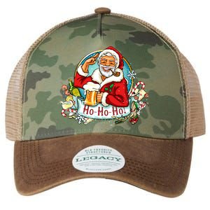 Ho-Ho-Ho Drinking Smoking Santa Claus Christmas Legacy Tie Dye Trucker Hat