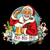 Ho-Ho-Ho Drinking Smoking Santa Claus Christmas 16 in Basic Backpack