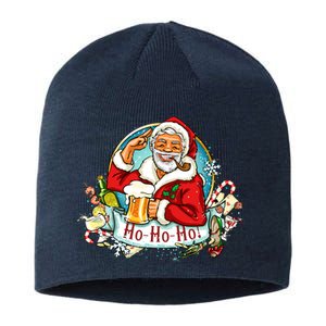 Ho-Ho-Ho Drinking Smoking Santa Claus Christmas Sustainable Beanie