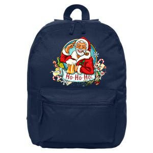 Ho-Ho-Ho Drinking Smoking Santa Claus Christmas 16 in Basic Backpack