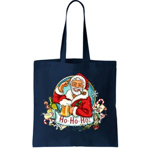 Ho-Ho-Ho Drinking Smoking Santa Claus Christmas Tote Bag