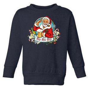 Ho-Ho-Ho Drinking Smoking Santa Claus Christmas Toddler Sweatshirt