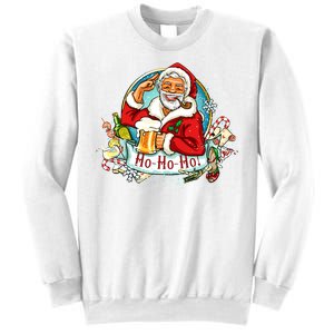 Ho-Ho-Ho Drinking Smoking Santa Claus Christmas Sweatshirt