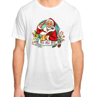 Ho-Ho-Ho Drinking Smoking Santa Claus Christmas Adult ChromaSoft Performance T-Shirt