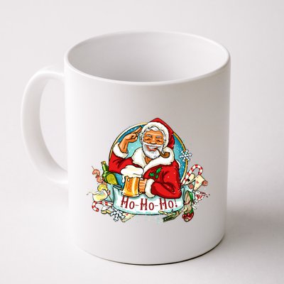 Ho-Ho-Ho Drinking Smoking Santa Claus Christmas Coffee Mug