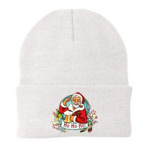 Ho-Ho-Ho Drinking Smoking Santa Claus Christmas Knit Cap Winter Beanie