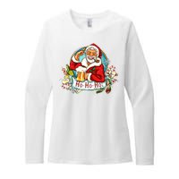 Ho-Ho-Ho Drinking Smoking Santa Claus Christmas Womens CVC Long Sleeve Shirt