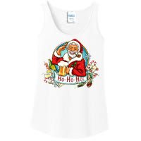 Ho-Ho-Ho Drinking Smoking Santa Claus Christmas Ladies Essential Tank