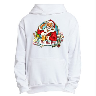 Ho-Ho-Ho Drinking Smoking Santa Claus Christmas Urban Pullover Hoodie