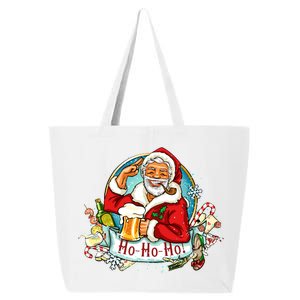 Ho-Ho-Ho Drinking Smoking Santa Claus Christmas 25L Jumbo Tote