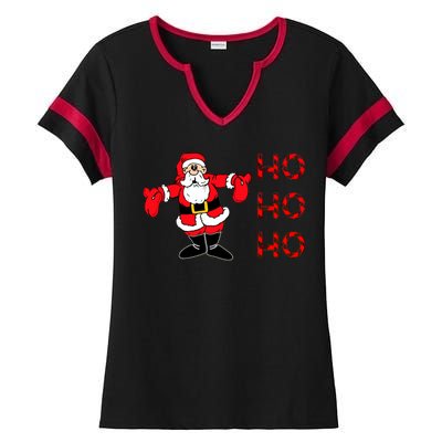 Ho Ho Ho Santa Ladies Halftime Notch Neck Tee