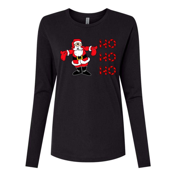 Ho Ho Ho Santa Womens Cotton Relaxed Long Sleeve T-Shirt