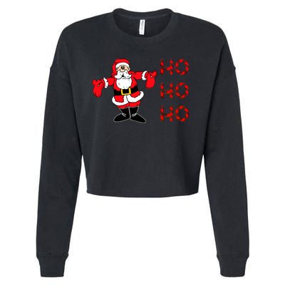 Ho Ho Ho Santa Cropped Pullover Crew