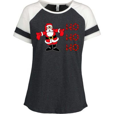 Ho Ho Ho Santa Enza Ladies Jersey Colorblock Tee