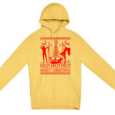 Ho Ho Ho Strippers X-Mas Ugly Christmas Sweater Premium Pullover Hoodie