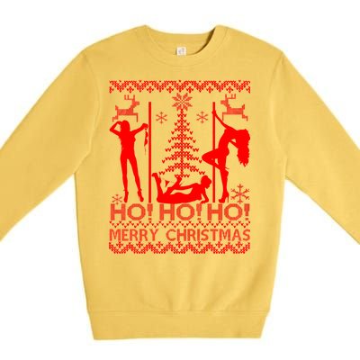 Ho Ho Ho Strippers X-Mas Ugly Christmas Sweater Premium Crewneck Sweatshirt