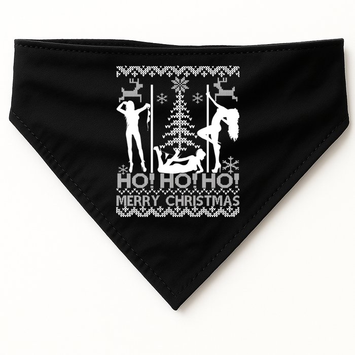 Ho Ho Ho Strippers X-Mas Ugly Christmas Sweater USA-Made Doggie Bandana