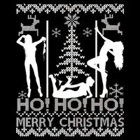 Ho Ho Ho Strippers X-Mas Ugly Christmas Sweater USA-Made Doggie Bandana