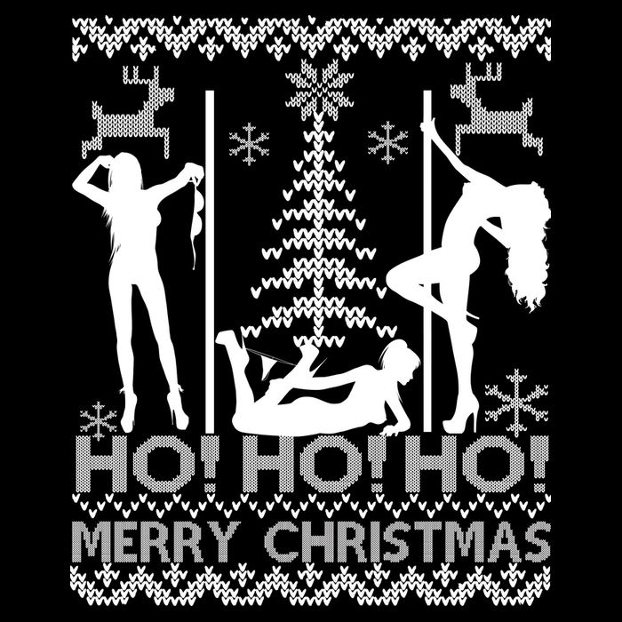 Ho Ho Ho Strippers X-Mas Ugly Christmas Sweater USA-Made Doggie Bandana