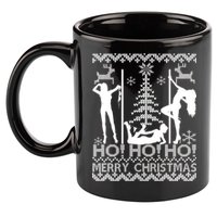 Ho Ho Ho Strippers X-Mas Ugly Christmas Sweater 11oz C Handle Ceramic Mug